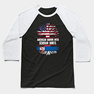 American Grown with Serbian Roots USA Flag Baseball T-Shirt